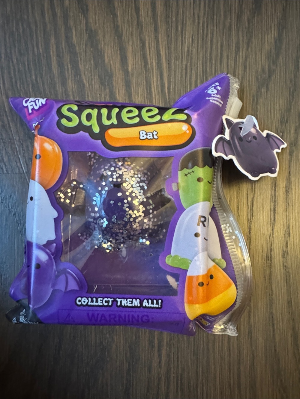 Squeeze Bat Stress Toy - Purple Glitter